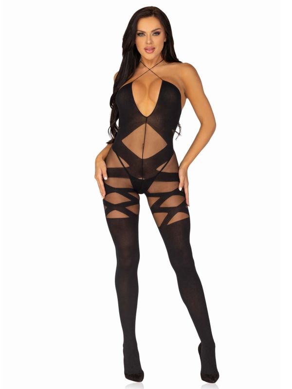 Бодистокинг Leg Avenue Illusion halter bodystocking One size Black, доступ