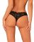 Кружевные стринги Obsessive Donna Dream crotchless thong XL/2XL Black, открытый доступ