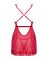 Прозрачная сорочка бэби-долл Obsessive Lacelove babydoll & thong XS/S Red, кружево, стринги
