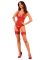 Прозрачный корсет Obsessive Lacelove corset XS/S Red, кружево, подвязки для чулок