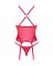 Прозрачный корсет Obsessive Lacelove corset XS/S Red, кружево, подвязки для чулок