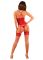 Прозрачный корсет Obsessive Lacelove corset XL/2XL Red, кружево, подвязки для чулок
