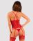 Прозрачный корсет Obsessive Lacelove corset XL/2XL Red, кружево, подвязки для чулок