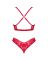 Комплект белья Obsessive Lacelove cupless 2-pcs set XS/S Red, открытый доступ, открытая грудь