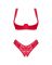 Комплект белья Obsessive Lacelove cupless 2-pcs set XL/2XL Red, открытый доступ, открытая грудь