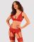 Комплект белья Obsessive Lacelove cupless 3pcs set XS/S Red, бюстгальтер, стринги, пояс для чулок
