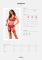 Комплект белья Obsessive Lacelove cupless 3-pcs set XL/2XL Red, бюстгальтер, стринги, пояс для чулок