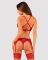 Комплект белья Obsessive Lacelove cupless 3-pcs set XL/2XL Red, бюстгальтер, стринги, пояс для чулок