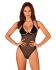 Прозрачное боди Obsessive Selinne teddy XL/2XL Black, мелкая сетка, двойные бретели