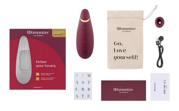 Вакуумный клиторальный стимулятор Womanizer Premium 2 – Bordeaux