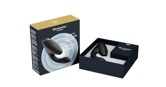 Двойной вакуумный клиторальный стимулятор с вибрацией Womanizer Duo 2 – Black