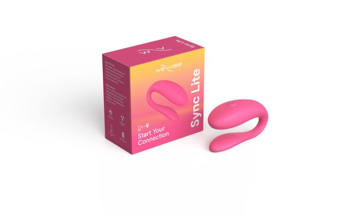 Смарт-вибратор для пар We-Vibe Sync Lite Pink, 10 виброрежимов, можно совмещать с проникающим сексом
