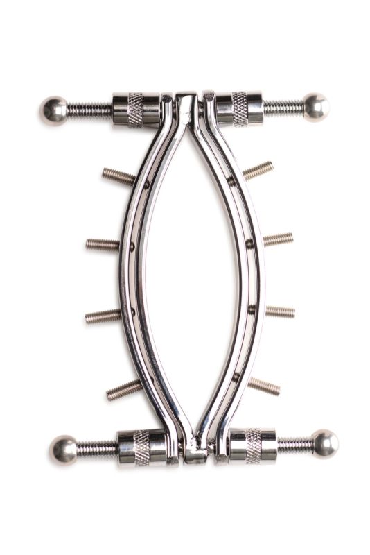 Зажим для вагины Master Series: Spread 'Em Poker Vagina Clamp with Adjustable Pressure Screws, шипы
