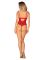 Боди с доступом Obsessive Ingridia crotchless teddy XS/S, красное, открытая грудь