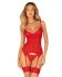 Комплект корсет и стринги Obsessive Ingridia corset & thong M/L, красный