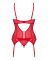 Комплект корсет и стринги Obsessive Ingridia corset & thong M/L, красный