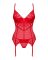 Комплект корсет и стринги Obsessive Ingridia corset & thong M/L, красный