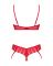 Комплект Obsessive Ingridia 2-pcs crotchless set XS/S, красный, с доступом, открытая грудь