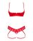 Комплект Obsessive Ingridia 2-pcs crotchless set XS/S, красный, с доступом, открытая грудь