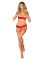 Комплект Obsessive Ingridia 2-pcs crotchless set M/L, красный, с доступом, открытая грудь