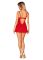 Пеньюар Obsessive Ingridia chemise & thong XL/2XL, красный, сорочка, стринги