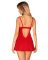 Пеньюар Obsessive Ingridia chemise & thong XL/2XL, красный, сорочка, стринги