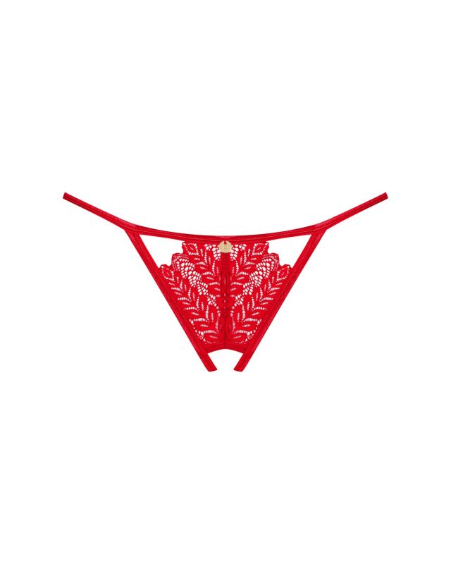 Трусики с доступом Obsessive Ingridia crotchless thong XS/S, красные