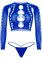 Комплект Leg Avenue Long sleeve crop top & string Royal Blue One Size, топ, стринги