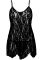 Сорочка беби-долл Leg Avenue Rose Lace Flair Chemise Black, One Size