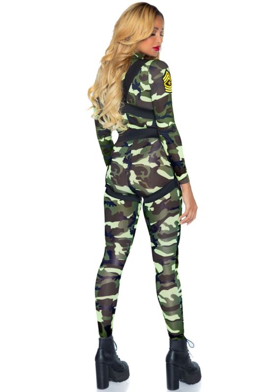 Эротический костюм десантницы Leg Avenue Pretty Paratrooper L, комбинезон, портупея
