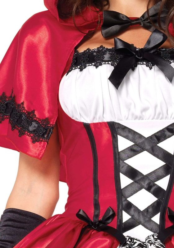 Эротический костюм Красной шапочки Leg Avenue Gothic Red Riding Hood M, платье, накидка