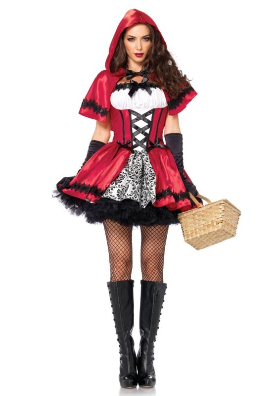 Эротический костюм Красной шапочки Leg Avenue Gothic Red Riding Hood L, платье, накидка