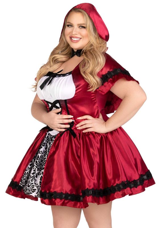 Эротический костюм Красной шапочки Leg Avenue Gothic Red Riding Hood 1X–2X, платье, накидка
