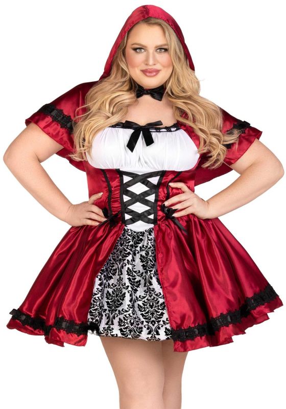 Эротический костюм Красной шапочки Leg Avenue Gothic Red Riding Hood 3X–4X, платье, накидка