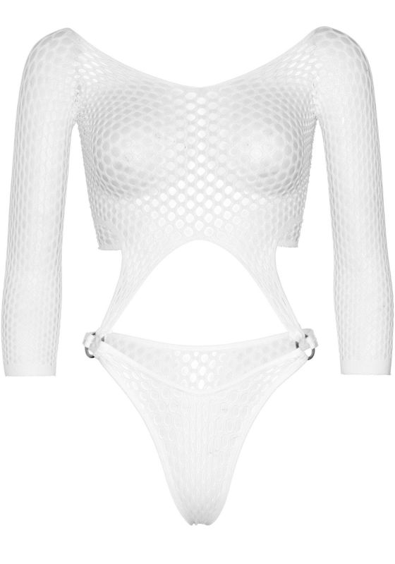Эротическое боди Leg Avenue Top bodysuit with thong back White