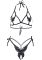 Эротический комплект с открытой чашкой Leg Avenue Open cup bra and pearl panty One Size Black