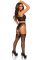 Эротический комплект Leg Avenue Crop top and garter panty Black, топ, трусики с доступом, чулки