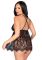 Сорочка беби-долл Leg Avenue Floral lace babydoll & string Black L, стринги