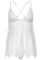 Сорочка беби-долл Leg Avenue Floral lace babydoll & string White L, стринги