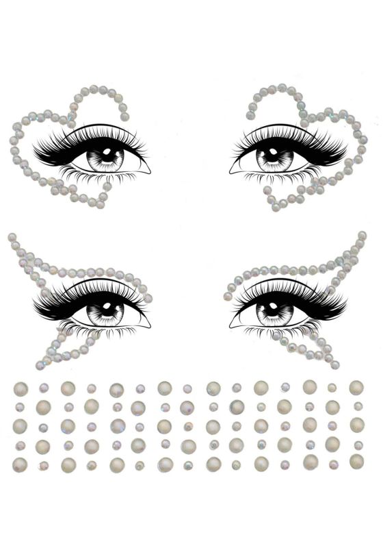 Набор страз-украшений для тела Leg Avenue Ayla face jewel sticker, наклейки, светятся в темноте