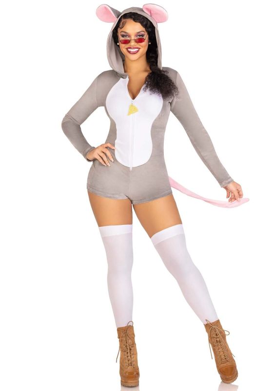 Комбинезон-костюм мышки Leg Avenue Comfy Mouse XS, с капюшоном