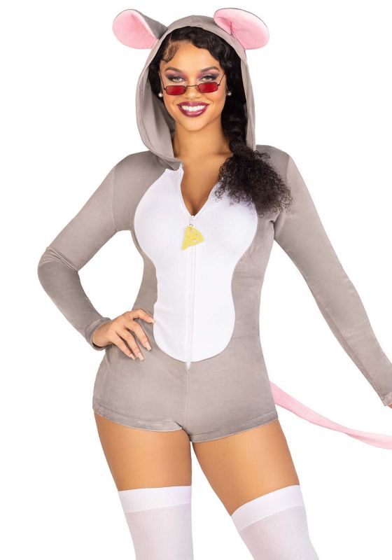 Комбинезон-костюм мышки Leg Avenue Comfy Mouse L, с капюшоном
