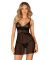 Эротический комплект Obsessive Chemeris babydoll & thong XS/S, пеньюар и стринги