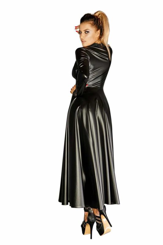 Платье-плащ с мокрым эффектом Noir Handmade F128C Powerwetlook gown coat, L