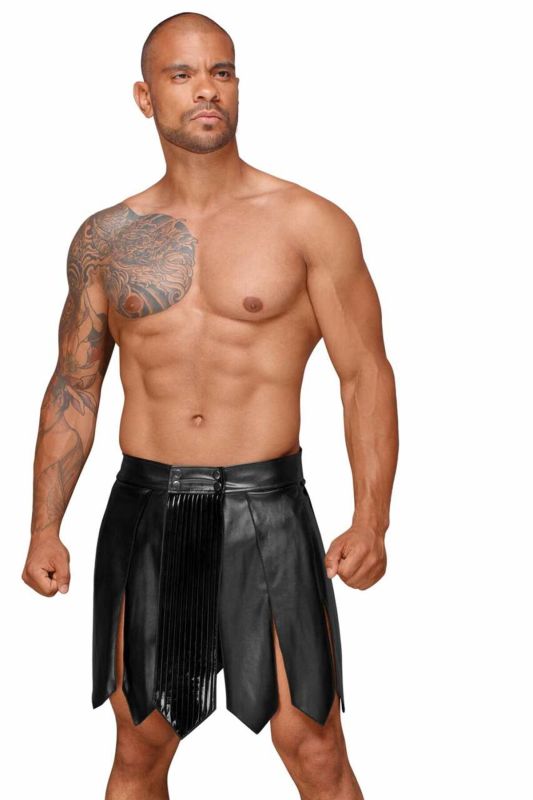 Мужская юбка гладиатора Noir Handmade H053 Eco leather men's gladiator skirt - L
