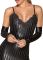 Митенки Noir Handmade F213 Elastic eco leather fingerless gloves - L