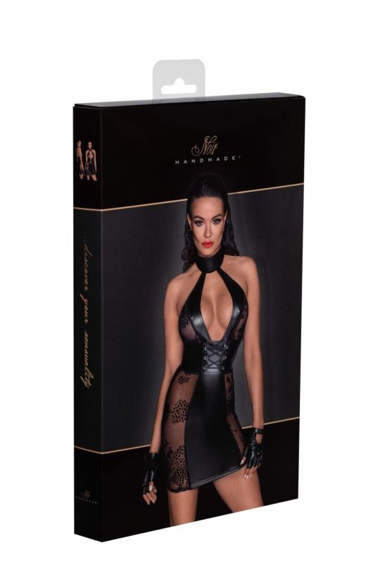 Платье Noir Handmade F238 Short tulle dress with powerwetlook inserts - XL