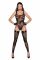 (SALE) Боди Noir Handmade F242 Tulle body with patterned flock embroidery - M