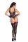 (SALE) Боди Noir Handmade F242 Tulle body with patterned flock embroidery - M