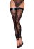 (SALE) Чулки Noir Handmade F243 Tulle stockings with patterned flock embroidery - S